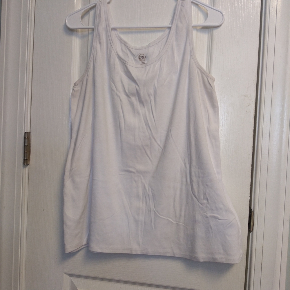 Cato White Scoop-Neck Tank Top Capsule Basic Minimalist Workout